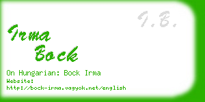 irma bock business card